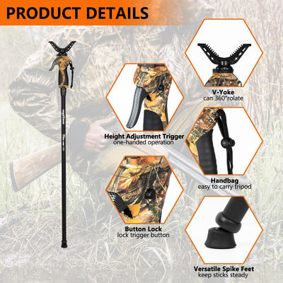 Anti Slip Hunting Shooting Stick 100cm-180cm Length For Stable And Accurate Shooting